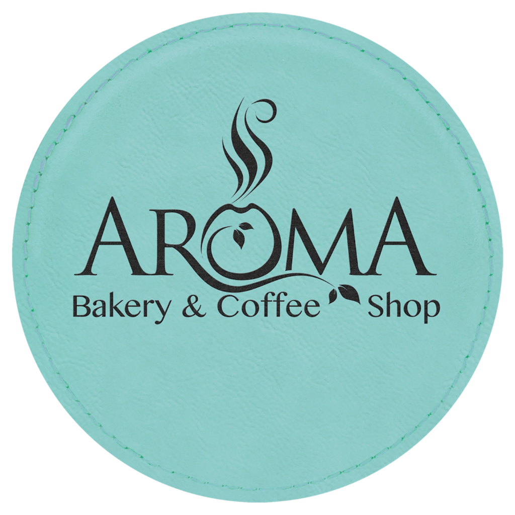 Logo of Aroma Bakery & Coffee Shop with a steaming cup design.