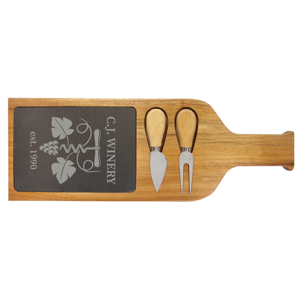 Wooden manicure set with scissors, nail file, and cuticle pusher.