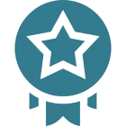 Blue star emblem on black background